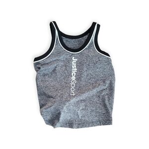 Justice Sport Black and Gray Tank Top